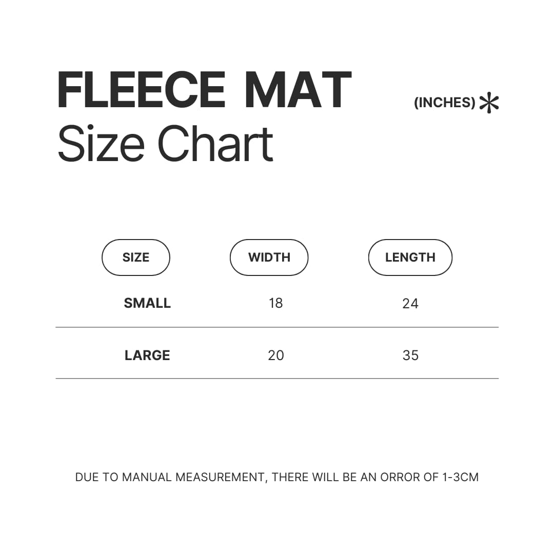 Fleece Mat Size Chart - Evangelion AU Store