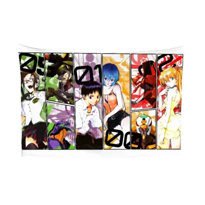 Evangelion Anime Colorful Tapestry