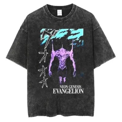 Evangelion Unisex Anime Mineral T-shirt