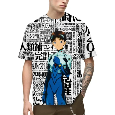 New Men's Neon Genesis Evangelion Anime T-Shirt