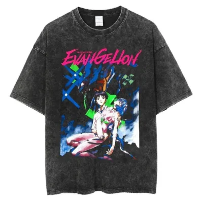 Evangelion Retro Anime Mineral T-shirt