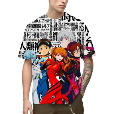 Evangelion Casual Anime Print T-shirt