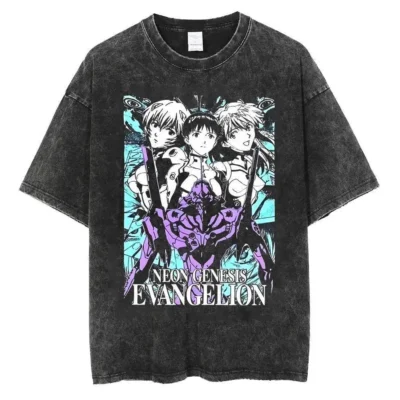 Evangelion Vintage Style Mineral T-shirt