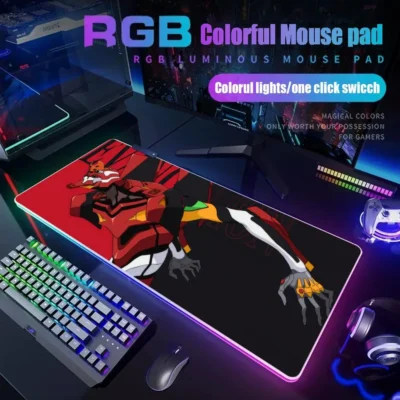 Evangelion Anime Large Desk RBG Mouse Pad
