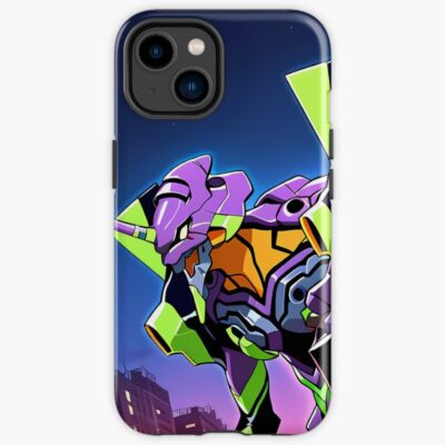 Evangelion Unit 01 Mecha Rooftop Night Iphone Case