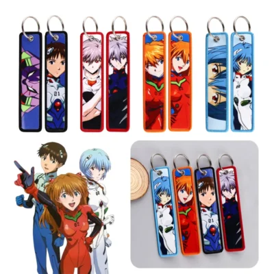 EVA Evangelion Keychain Anime Roles Embroidery Keychain