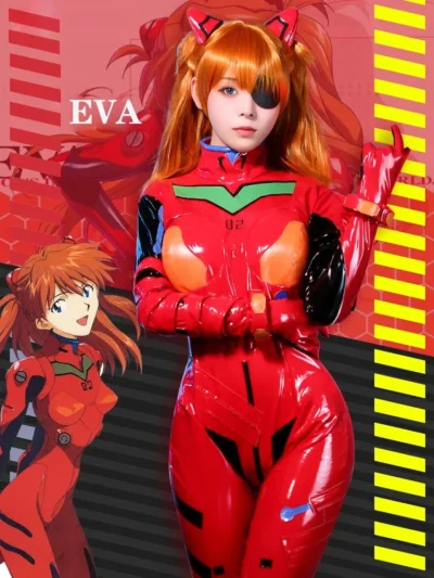 Anime Asuka EVA PU Jumpsuits Cosplay