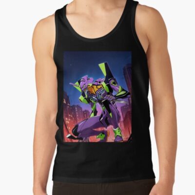 Evangelion Unit 01 Anime Mecha Rooftop Night Tank Top
