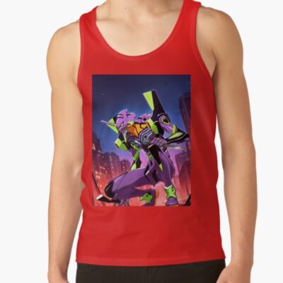 Alternative view of Evangelion Unit 01 Anime Mecha Rooftop Night Tank Top