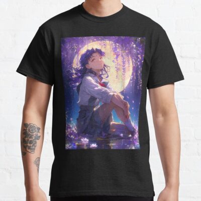 Misato Katsuragi Neon Genesis Evangelion Dreamy Moon Wisteria Anime Night Fantasy T-Shirt
