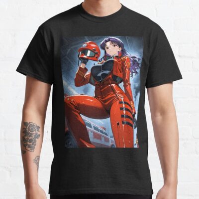 Misato Katsuragi Neon Genesis Evangelion Firefighter Rescue Night Anime Girl Waifu T-Shirt