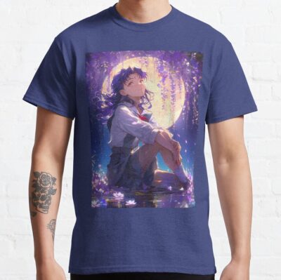 Alternative view of Misato Katsuragi Neon Genesis Evangelion Dreamy Moon Wisteria Anime Night Fantasy T-Shirt
