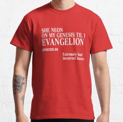 Alternative view of She Neon On My Genesis Til I Evangelion Original T-Shirt