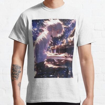 Alternative view of Kaworu Nagisa Piano Cosmic Fantasy Anime T-Shirt