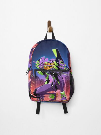 Unit 01 Neon Genesis Evangelion Anime Mecha Rooftop Night Backpack