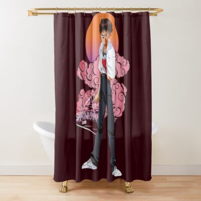 Shinji Ikari Angry Retro Shower Curtain