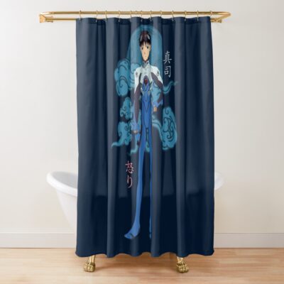 Shinji Ikari Neon Genesis Evangelion Inspired Shower Curtain