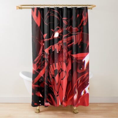 Evangelion Unit 01 Anime Mecha Red Darkness Shower Curtain