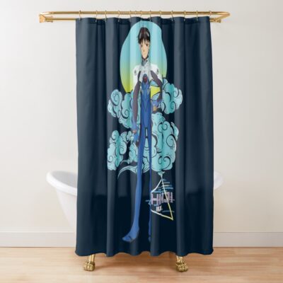 Shinji Ikari Neon Genesis Rero Shower Curtain