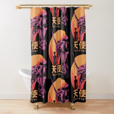Neon Genesis Evangelion Retro Tshirt Shower Curtain