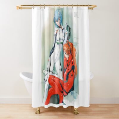 Rei And Asuka Neon Genesis Evangelion Art Shower Curtain